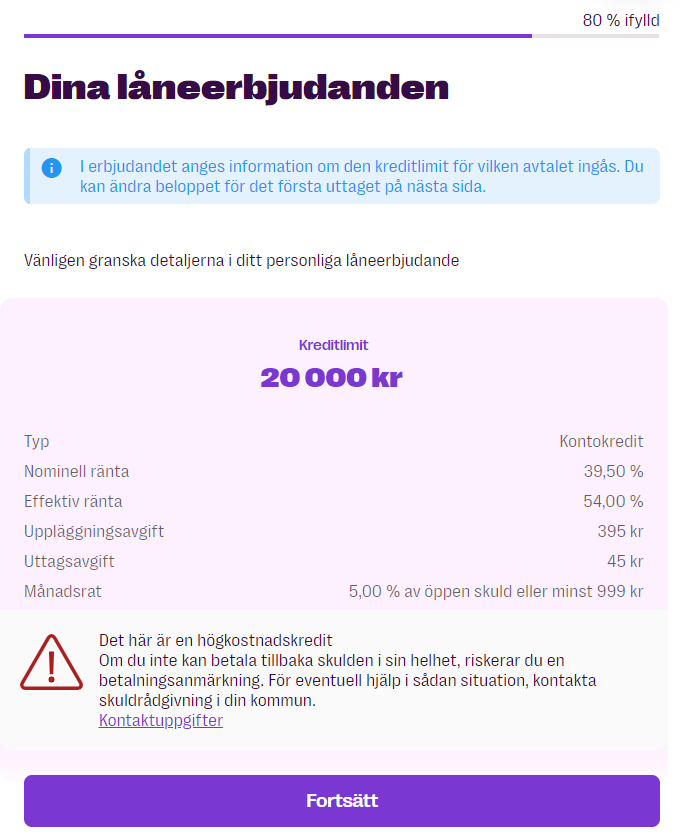 Mitt egna låneerbjudande hos Saldo